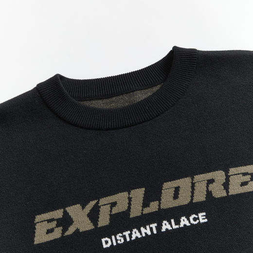 西遇圆领毛衣新款宽松慵懒感柔软字母印花长袖上衣11932255 商品图5