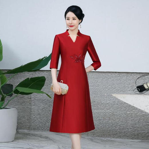 修身礼服婚宴旗袍敬酒复古改良日常装HYX-23-202 商品图0