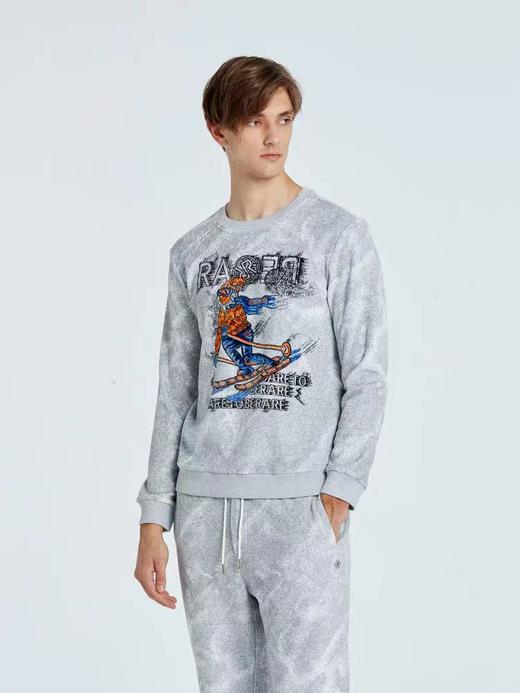 RARE威雅 23秋冬 情侣款灰色雪花纹滑雪LEO卫衣 商品图2