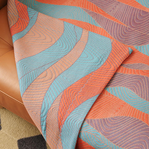 彩色波纹沙发巾和靠包棉四季通用高端轻奢防滑盖布定制 商品图3