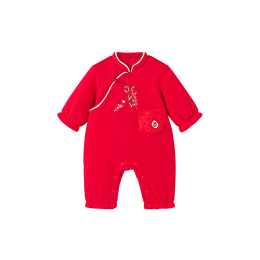 【商场同款】英氏哈衣新中式喜庆连体衣女宝秋冬保暖爬服 商品图4