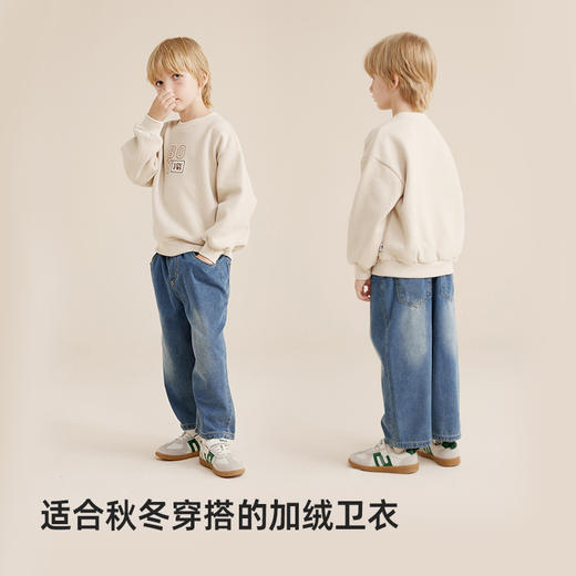 【秋上新】【柔软舒适小米绒】潮酷字母印花圆领卫衣PQWY2305 商品图1