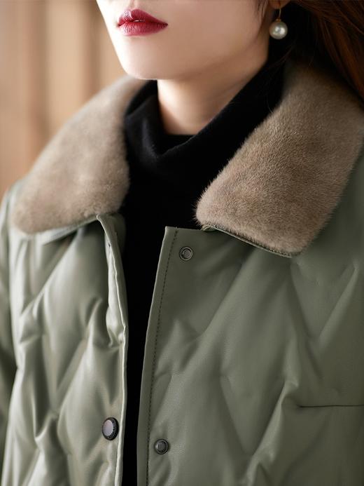 【部分现货】水貂毛保暖皮羽绒服女中长款水洗皮加厚皮衣外套2023新款冬季 商品图3