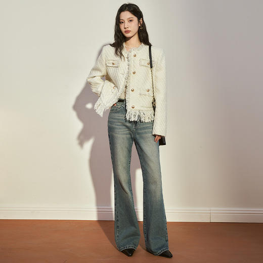 西遇法式气质小香风外套女秋冬新款高级感短款百搭针织上衣D2238706 商品图1