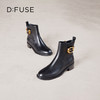 Dfuse迪芙斯冬季新款牛皮圆头休闲复古金扣短靴女DF34116010/DF34118010 商品缩略图2