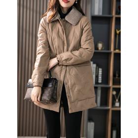 【现货7天】水貂毛领皮羽绒服女中长款2023秋冬新款气质保暖外套90白鸭绒