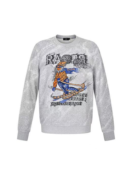 RARE威雅 23秋冬 情侣款灰色雪花纹滑雪LEO卫衣 商品图4