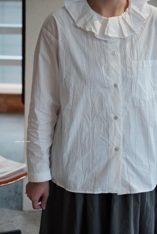 （g）荷叶领长袖肌理感衬衫 商品图0