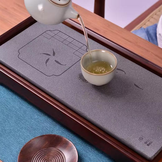 祥福观鱼现代纯天然乌金石高端电木家用干泡台茶台茶具茶海茶盘 商品图2