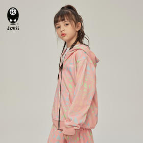 【23秋上新】jokii潮牌童装『万物生连帽外套』儿童外套甜酷拉链上衣洋气[福利品]