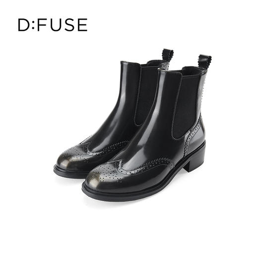 Dfuse迪芙斯冬季新品季新款圆头牛皮经典英伦切尔西短靴DF34116008 商品图2