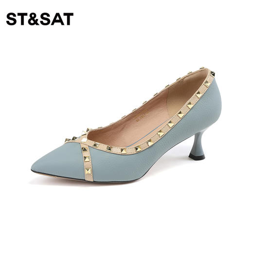 星期六时尚铆钉细高跟单鞋SS33111346 商品图7