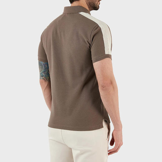 EMPORIO ARMANI 阿玛尼 男士棉质徽标贴花短袖polo衫 深棕色 3R1F77 1JCYZ 0440 商品图2