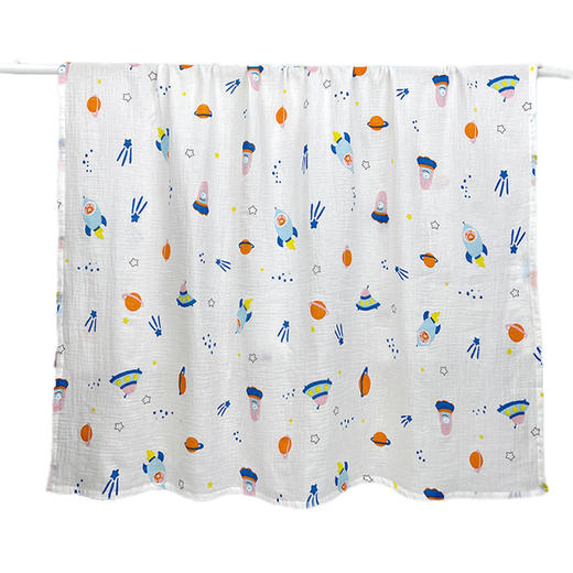 Z1112 纯棉纱布毯70*75cm（颜色款式随机发货） 商品图3