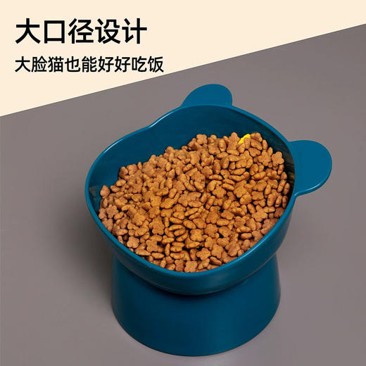 熊头高脚猫碗宠物食具 斜口护颈 PP材质 高性价比 裸装 商品图1