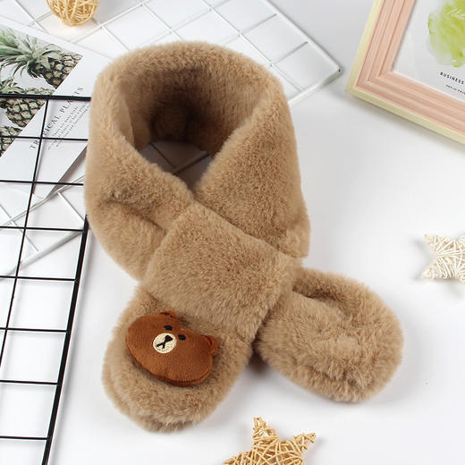 【19.9/两件！】2023秋冬款儿童围巾亲子毛绒加厚仿兔毛宝宝围脖卡通韩版保暖围巾lm 商品图2