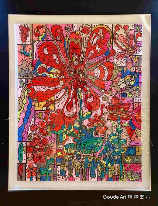 张长江《Red Flowers》版画 商品图1