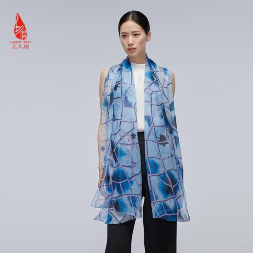 SAINTJOY/上久楷夏季真丝长巾 桑蚕丝  落花韵  CJS22077 商品图5