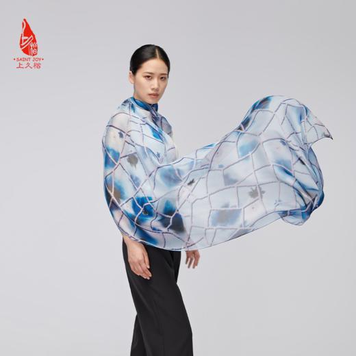 SAINTJOY/上久楷夏季真丝长巾 桑蚕丝  落花韵  CJS22077 商品图2