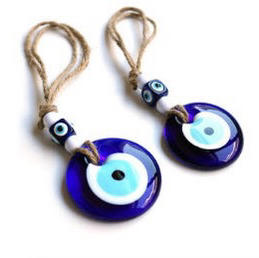 大-8cm-蓝眼睛挂件挂饰（白珠/麻绳） 商品图1