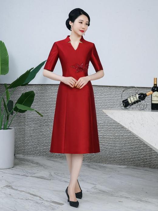 修身礼服婚宴旗袍敬酒复古改良日常装HYX-23-202 商品图3