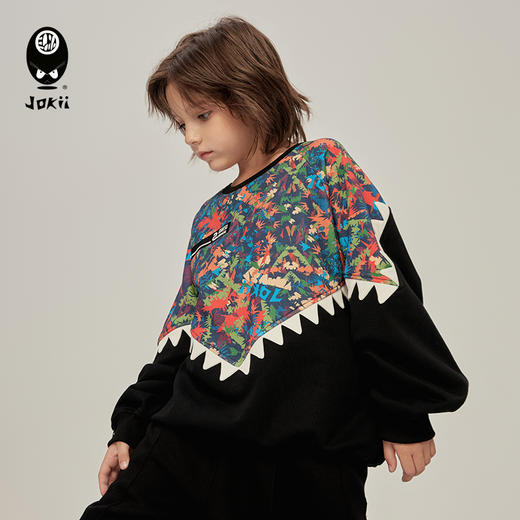 【23秋上新】jokii潮牌童装『层林迷彩套装』儿童卫衣+长裤炸街[福利品] 商品图4
