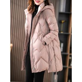 【现货7天】白鹅绒大鹅羽绒服女中长款2023年秋冬新款加厚连帽轻薄大衣