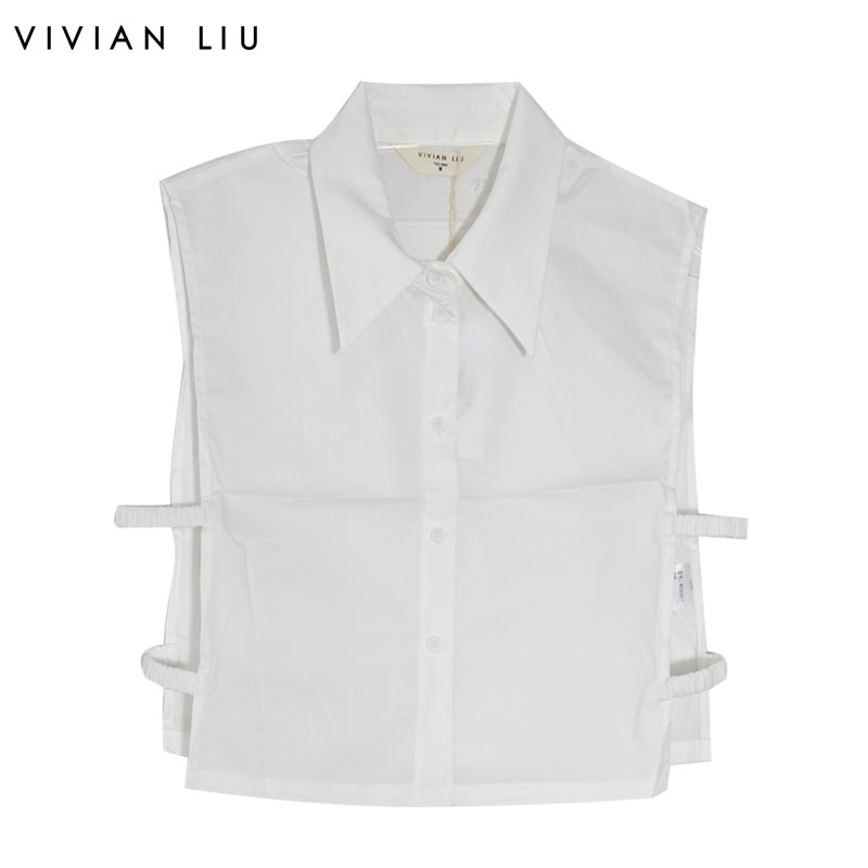 VIVIAN LIU薇薇安刘 R2343017秋女装新款尖领单排扣假领背心