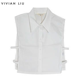VIVIAN LIU薇薇安刘 R2343017秋女装新款尖领单排扣假领背心