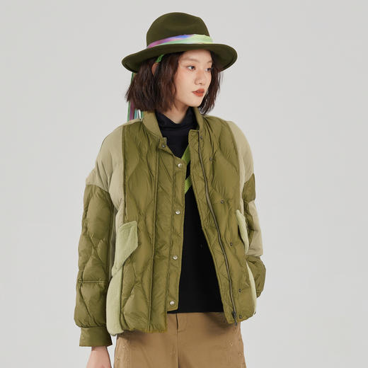 谜底短款羽绒服女2023冬季新款时尚毛毛拼接感鸭绒外套239MY7404 商品图2