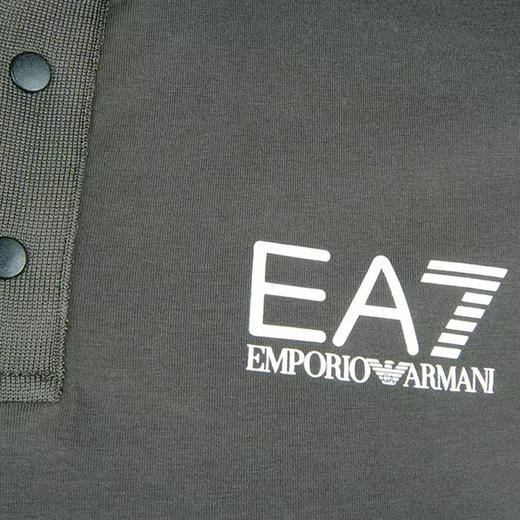 EMPORIO ARMANI EA7 阿玛尼 男士棉质字母徽标印花短袖polo衫 灰色 3RPF17 PJ03Z 1997 商品图3