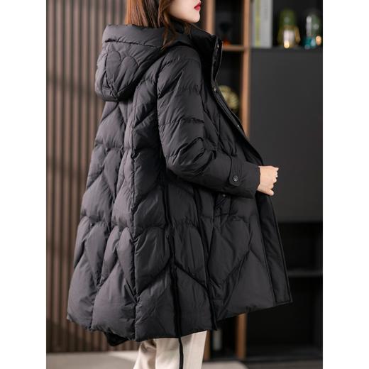 【现货7天】白鹅绒大鹅羽绒服女中长款2023年秋冬新款加厚连帽轻薄大衣 商品图3