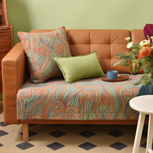 梵高星空沙发巾和靠包棉四季通用高端轻奢防滑盖布定制 商品图0