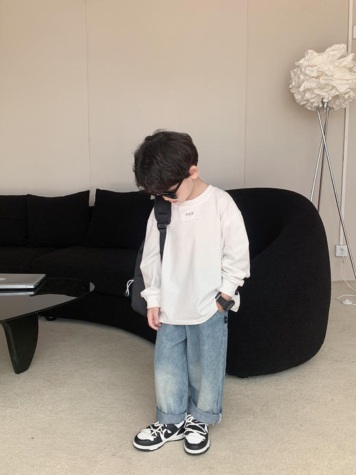 日系风格男童宽松打底衫上新啦！中大童秋装男童长袖T恤，让萌宝穿出与众不同的潮流范儿！lmsh 商品图7