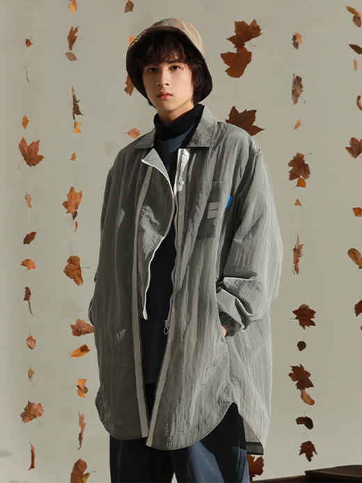 OADB/A14442A002/灰色两穿风衣 商品图1