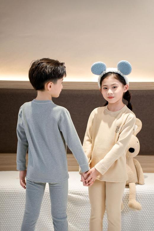 【YW】无忧购儿童德绒羊毛蚕丝保暖中大童秋衣秋裤无痕睡衣绒套装733（截单后3-5天发货) 商品图0