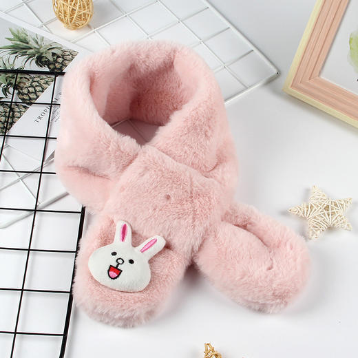 【19.9/两件！】2023秋冬款儿童围巾亲子毛绒加厚仿兔毛宝宝围脖卡通韩版保暖围巾lm 商品图3