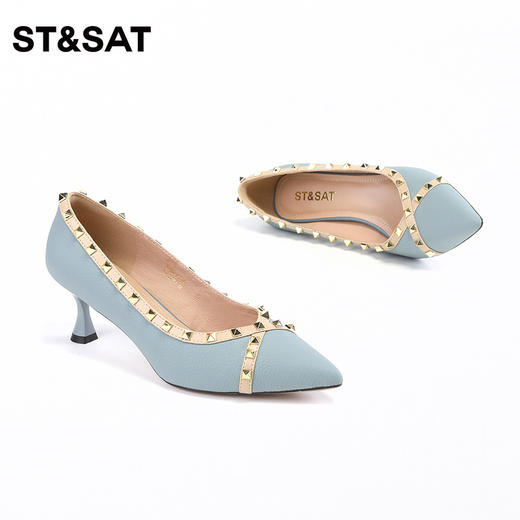 星期六时尚铆钉细高跟单鞋SS33111346 商品图12