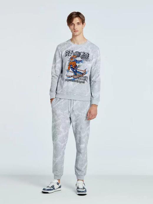 RARE威雅 23秋冬 情侣款灰色雪花纹滑雪LEO卫衣 商品图3