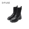 Dfuse迪芙斯2023冬季新款圆头针织弹力袜靴乐福短靴女DF34116006 商品缩略图5