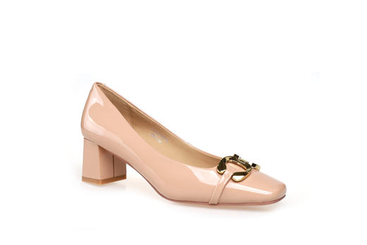 豪麟名鞋奥莱迪嘉女鞋皮鞋牛移膜革DJELA32WP019杏色  原价1660元 商品图0