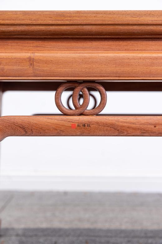 红桥红  家具严选  缅甸花梨（大果紫檀）【藤面168双环马蹄腿床尾凳】 商品图3