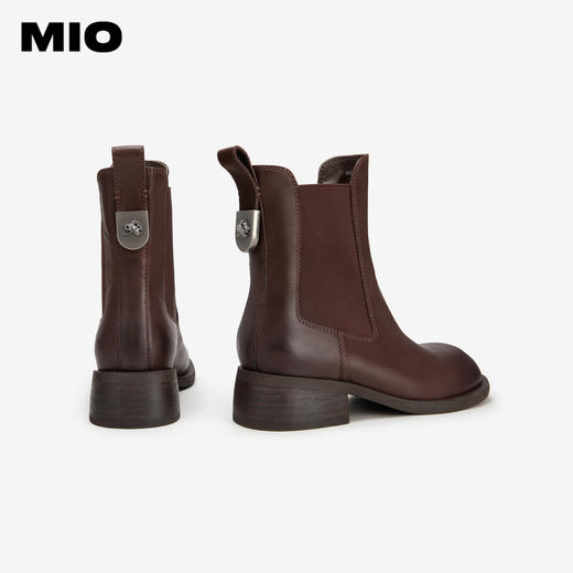 MIO米奥冬季新款单靴厚底复古英伦切尔西靴中筒烟筒靴短靴女M235634002 商品图4