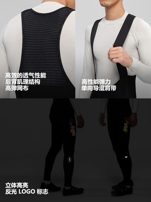 GRC桀骜无尽秋冬新款男士Will Bryant联名抓绒保暖骑行服背带长裤 商品图2