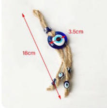 水滴小3.5cm-蓝眼睛挂件挂饰（麻绳18cm) 商品图1