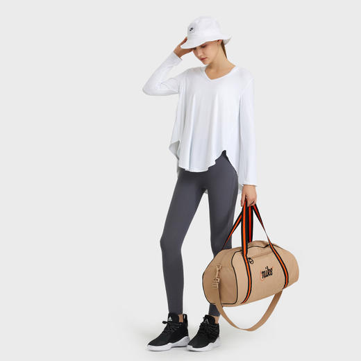 新款SZ轻薄宽松吸湿排汗瑜伽健身上衣显瘦遮腹不规则摆围速干长袖DQ 00 DS217 商品图2