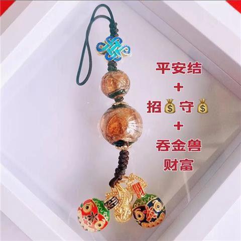 同款好运香灰琉璃手机绳吊坠中国结平安结吞金兽挂件饰品礼物 商品图7