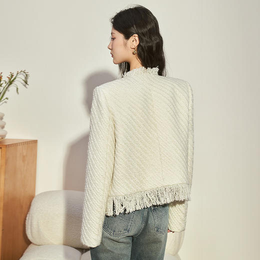 西遇法式气质小香风外套女秋冬新款高级感短款百搭针织上衣D2238706 商品图4