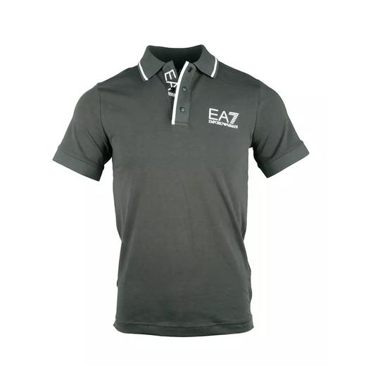EMPORIO ARMANI EA7 阿玛尼 男士棉质字母徽标印花短袖polo衫 灰色 3RPF17 PJ03Z 1997 商品图0