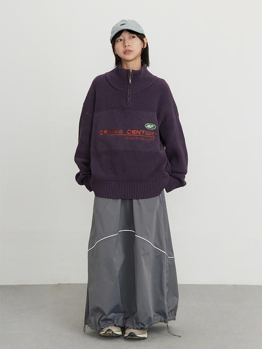 CryingCenter 运动刺绣logo polo拉链针织毛衣休闲 哭喊中心 商品图2